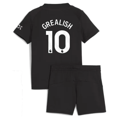 Manchester City Barn Bortatröja 2025/26 Jack Grealish 10 Kortärmad Fotbollsställ med Shorts