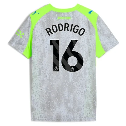 Manchester City Herr Tredjetröja 2025/26 – Rodrigo 16 – Kortärmad Fotbollströja