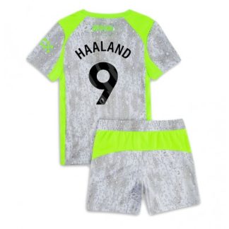 Manchester City Tredjeställ 2025/26 Barn Erling Haaland #9 Kortärmad Fotbollströja + Shorts