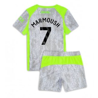 Manchester City Tredjeställ 2025/26 Barn Omar Marmoush #7 Kortärmad Fotbollströja + Shorts