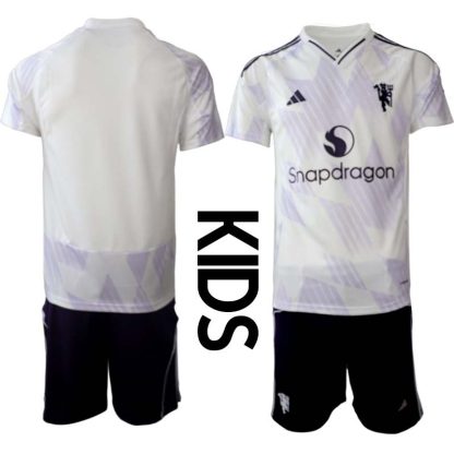 Manchester United Barn Bortaställ 2025/26 Kortärmad Tröja + Shorts