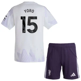 Manchester United Barn Bortaställ 2025/26 – Leny Yoro 15 – Kortärmad Fotbollströja + Shorts