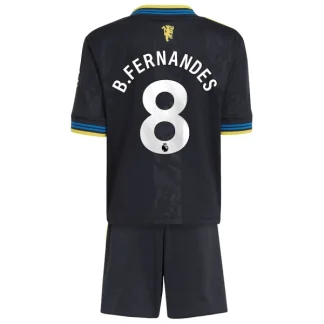 Manchester United Barn Tredjeställ 2025/26 – Bruno Fernandes 8 – Kortärmad Fotbollströja + Shorts