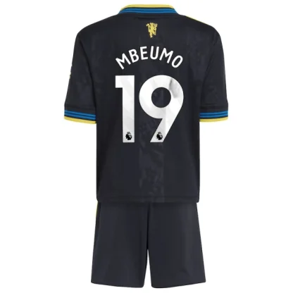Manchester United Barn Tredjeställ 2025/26 – Bryan Mbeumo 19 – Kortärmad Fotbollströja + Shorts