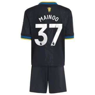 Manchester United Barn Tredjeställ 2025/26 – Kobbie Mainoo 37 – Kortärmad Fotbollströja + Shorts