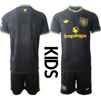 Manchester United Barn Tredjeställ 2025/26 Kortärmad Tröja + Shorts