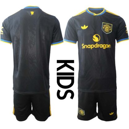 Manchester United Barn Tredjeställ 2025/26 Kortärmad Tröja + Shorts
