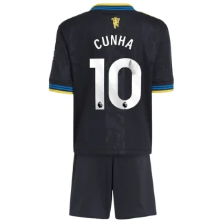 Manchester United Barn Tredjeställ 2025/26 – Matheus Cunha 10 – Kortärmad Fotbollströja + Shorts