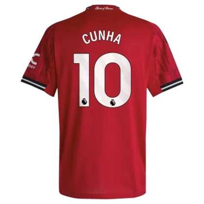 Manchester United Herr Hemmatröja 2025/26 – Matheus Cunha 10 – Kortärmad Fotbollströja