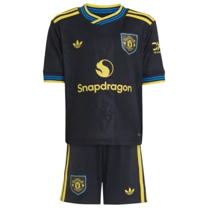 Manchester United Tredjeställ 2025/26 Barn Kortärmad Fotbollströja + Shorts