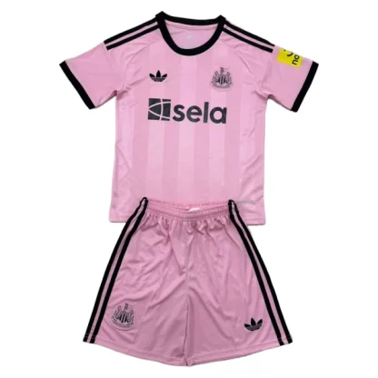 Newcastle United Barn Målvaktströja 2025/26 Rosa – Kortärmad Fotbollströja + Shorts