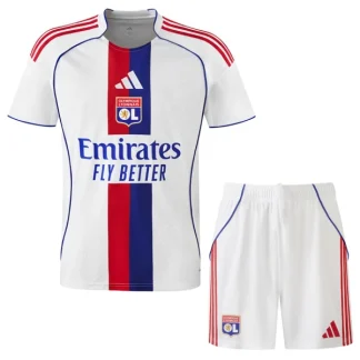 Olympique Lyonnais Barn Hemmaställ 2025/26 – Kortärmad Fotbollsställ med Shorts