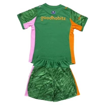 PSV Eindhoven Målvaktströja Barn 2025/26 – Grön Kortärmad Fotbollsställ med Shorts-1