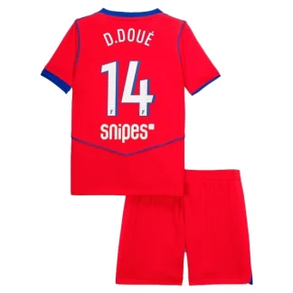 Paris Saint-Germain Barn Tredjeställ 2025/26 – Désiré Doué 14 – Kortärmad Fotbollströja + Shorts