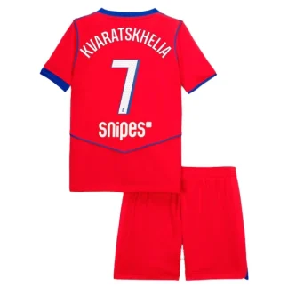 Paris Saint-Germain Barn Tredjeställ 2025/26 – Khvicha Kvaratskhelia 7 – Kortärmad Fotbollströja + Shorts