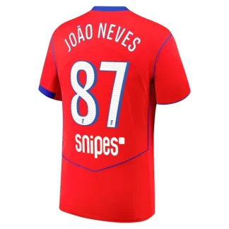 Paris Saint-Germain Herr Tredjetröja 2025/26 – João Neves 87 – Kortärmad Fotbollströja