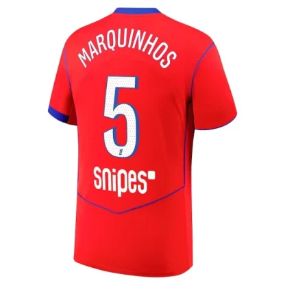 Paris Saint-Germain Herr Tredjetröja 2025/26 – Marquinhos 5 – Kortärmad Fotbollströja