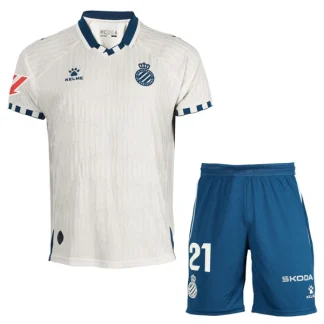 RCD Espanyol Barn Bortaställ 2025/26 – Kortärmad Fotbollsställ med Shorts