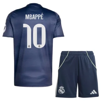Real Madrid Barn Bortaställ 2025/26 – Kylian Mbappé 10 – Kortärmad Fotbollsställ med Shorts