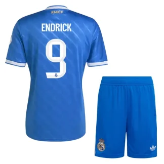 Real Madrid Barn Tredjeställ 2025/26 – Endrick 9 – Kortärmad Fotbollströja + Shorts