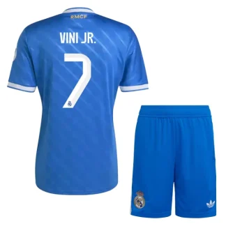 Real Madrid Barn Tredjeställ 2025/26 – Vinicius Junior 7 – Kortärmad Fotbollströja + Shorts