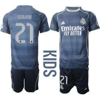 Real Madrid Bortaställ Barn 2025/26 – Brahim Díaz 21 – Kortärmad Fotbollströja + Shorts
