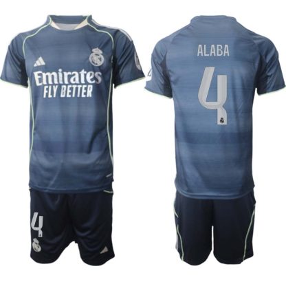 Real Madrid Bortaställ Herr 2025/26 – David Alaba 4 – Kortärmad Fotbollströja + Shorts