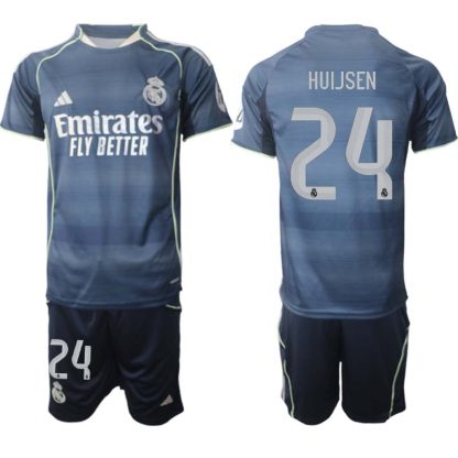 Real Madrid Bortaställ Herr 2025/26 – Dean Huijsen 24 – Kortärmad Fotbollströja + Shorts