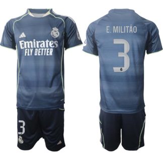 Real Madrid Bortaställ Herr 2025/26 – Éder Militão 3 – Kortärmad Fotbollströja + Shorts