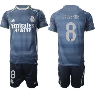 Real Madrid Bortaställ Herr 2025/26 – Federico Valverde 8 – Kortärmad Fotbollströja + Shorts