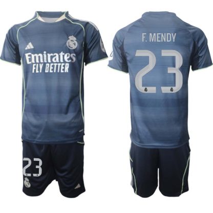 Real Madrid Bortaställ Herr 2025/26 – Ferland Mendy 23 – Kortärmad Fotbollströja + Shorts