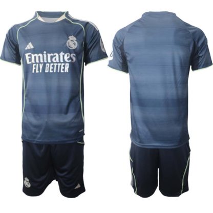 Real Madrid Bortaställ Herr 2025/26 Kortärmad Fotbollströja + Shorts