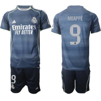 Real Madrid Bortaställ Herr 2025/26 – Kylian Mbappé 9 – Kortärmad Fotbollströja + Shorts