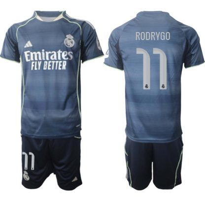 Real Madrid Bortaställ Herr 2025/26 – Rodrygo 11 – Kortärmad Fotbollströja + Shorts