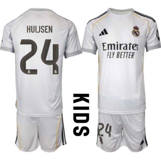 Real Madrid Hemmaställ Barn 2025/26 – Dean Huijsen 24 – Kortärmad Fotbollströja + Shorts