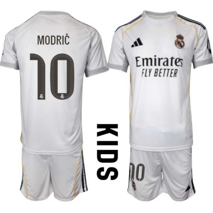 Real Madrid Hemmaställ Barn 2025/26 – Luka Modrić 10 – Kortärmad Fotbollströja + Shorts
