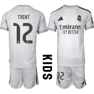 Real Madrid Hemmaställ Barn 2025/26 – Trent Alexander-Arnold 12 – Kortärmad Fotbollströja + Shorts