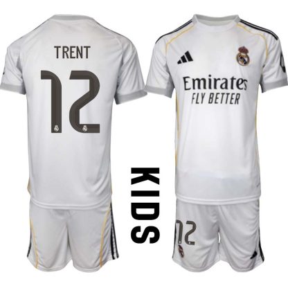 Real Madrid Hemmaställ Barn 2025/26 – Trent Alexander-Arnold 12 – Kortärmad Fotbollströja + Shorts