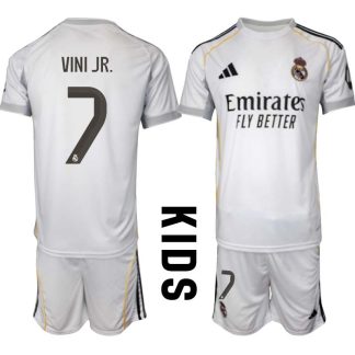 Real Madrid Hemmaställ Barn 2025/26 – Vinicius Junior 7 – Kortärmad Fotbollströja + Shorts