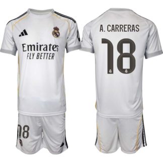Real Madrid Hemmaställ Herr 2025/26 – Álvaro Carreras 18 – Kortärmad Fotbollströja + Shorts