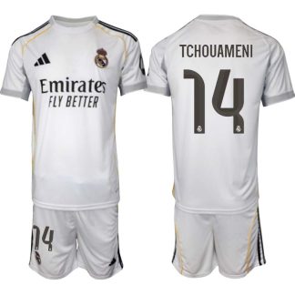 Real Madrid Hemmaställ Herr 2025/26 – Aurélien Tchouaméni 14 – Kortärmad Fotbollströja + Shorts