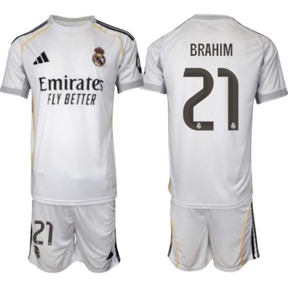 Real Madrid Hemmaställ Herr 2025/26 – Brahim Díaz 21 – Kortärmad Fotbollströja + Shorts