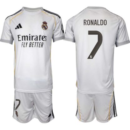 Real Madrid Hemmaställ Herr 2025/26 – Cristiano Ronaldo 7 – Kortärmad Fotbollströja + Shorts