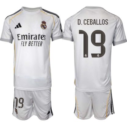 Real Madrid Hemmaställ Herr 2025/26 – Dani Ceballos 19 – Kortärmad Fotbollströja + Shorts