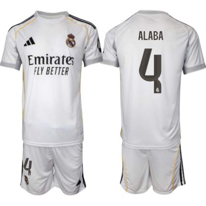 Real Madrid Hemmaställ Herr 2025/26 – David Alaba 4 – Kortärmad Fotbollströja + Shorts