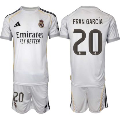 Real Madrid Hemmaställ Herr 2025/26 – Fran García 20 – Kortärmad Fotbollströja + Shorts