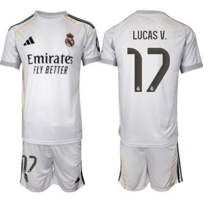 Real Madrid Hemmaställ Herr 2025/26 – Lucas Vazquez 17 – Kortärmad Fotbollströja + Shorts