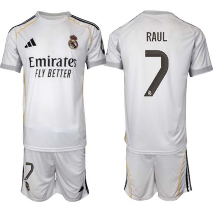 Real Madrid Hemmaställ Herr 2025/26 – Raul 7 – Kortärmad Fotbollströja + Shorts