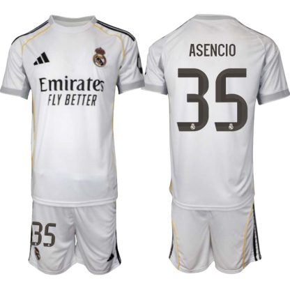 Real Madrid Hemmaställ Herr 2025/26 – Raúl Asencio 35 – Kortärmad Fotbollströja + Shorts