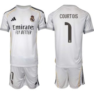 Real Madrid Hemmaställ Herr 2025/26 – Thibaut Courtois 1 – Kortärmad Fotbollströja + Shorts